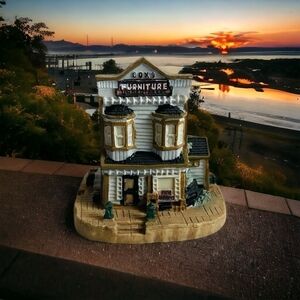 NIB Vintage House Cox's Furniture & Undertakers Figurine Liberty Falls Monument